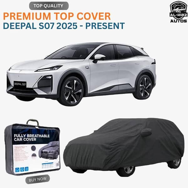 Changan Deepal S07 Double Layer Premium All-Weather Car Top Cover for Model 2025 - Present – Durability, Waterproof, Dustproof & UV Resistant with soft inner lining