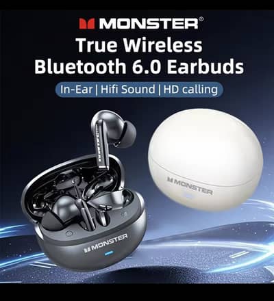 Monster MQT39 Earphones Wireless Bluetooth 6.0 TWS Noise Reduction Ear