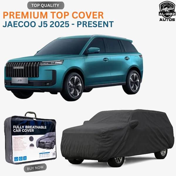 Jaecoo J5 Double Layer Premium All-Weather Car Top Cover for Model 2025 - Present – Durability, Waterproof, Dustproof & UV Resistant with soft inner lining