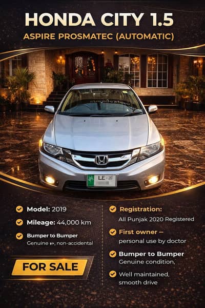 Honda city aspire 1.5 single owner for sale