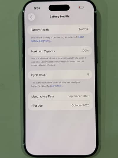 Iphone 17 AiR  512GB Factory Unlock Dual ESIM 100% Health 8Cycles