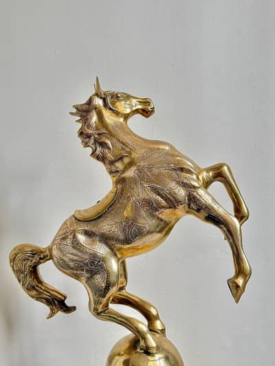Antique Brass Horse Sculpture For Sale