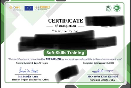 Soft skill certificate