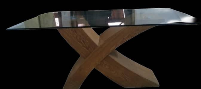 MODERN GLASS TOP DINNING TABLE