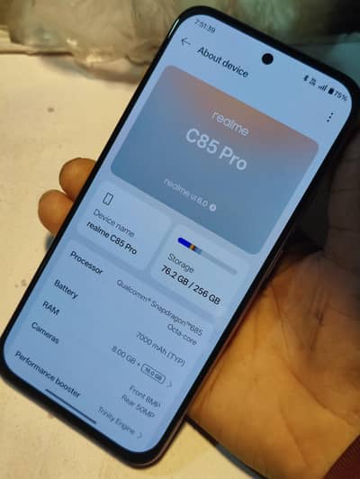 Realme C85 pro 8 +16 gb l+256 gb ony 10 Days Used