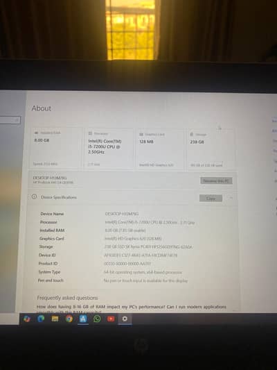 Intel(R) Core(TM) i5-7200U CPU @ 2.50GHz 2.71 GHz