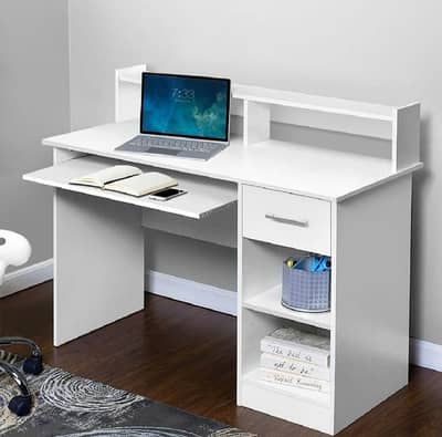 Modern Compact Study Desk with Storage & Keyboard Tray