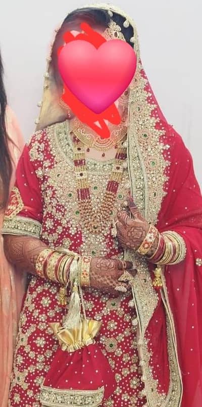 Bridal dress available with loaded work  only 1 time wear