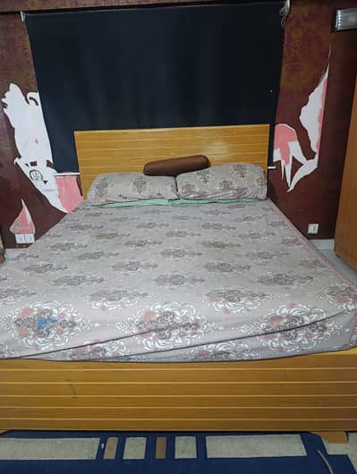 Bed with two side tables