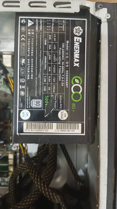 Enermax PSU unit 500watt 80plus rated with 2 6pin