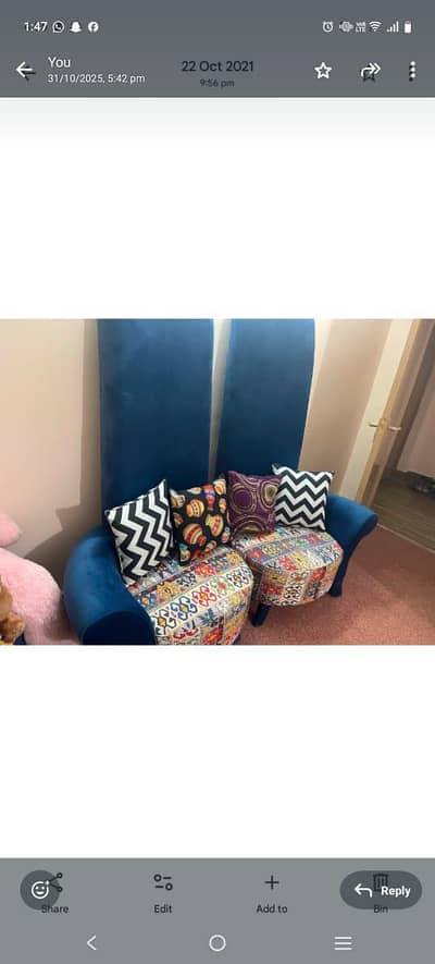 High Back Chairs with Coffee Table