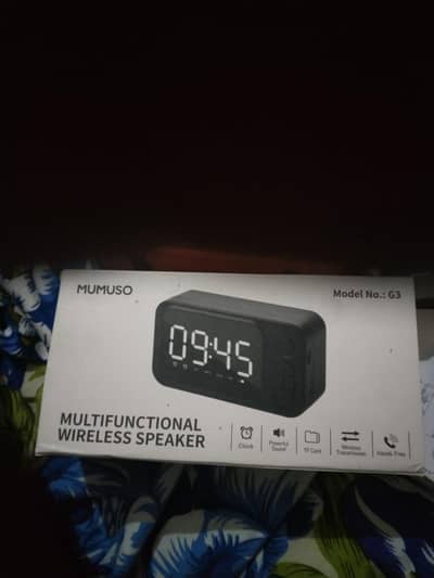 digital wireless chargeable clock with woofer sound