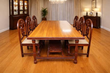 6 Seater Solid Wood Dining Table Set