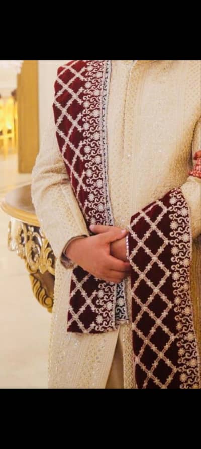 Sherwani Set with Kulla, matching shoes, shawal