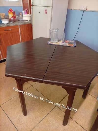 Kitchen Table (Wood) and tea trolly combo