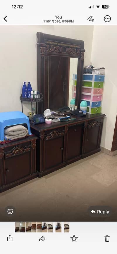 King size bed with side tables and dressing tables