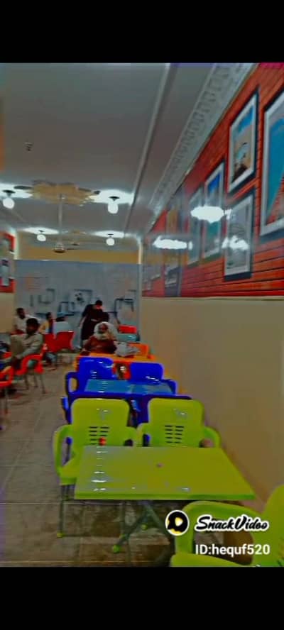 fellow company chairs and table fully poured plastic