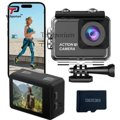 4K V22 Mini Sport Camera Waterproof WiFi Helmet Camera Vloging, Video