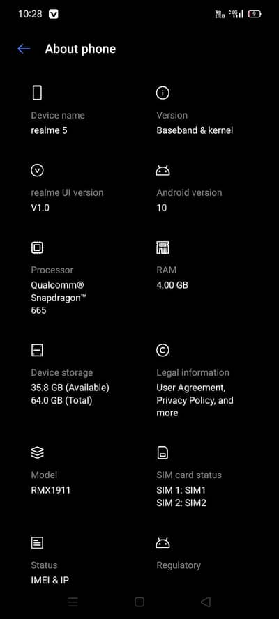 Realme 5 4 64 all okay