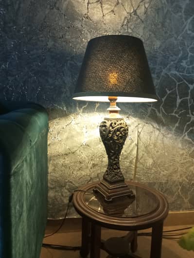 2 Antique Round Tables with lamp