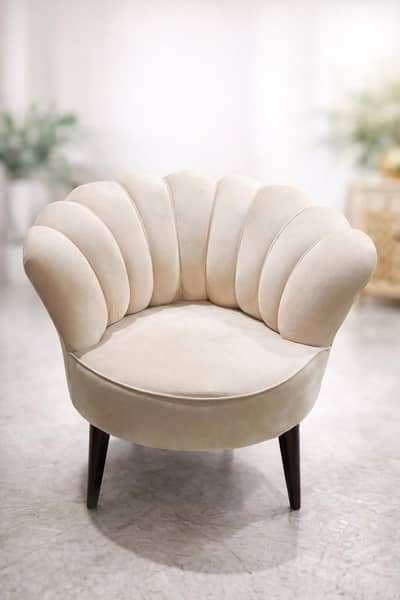 Beige Single Sofas & Stylish Center Table for Sale