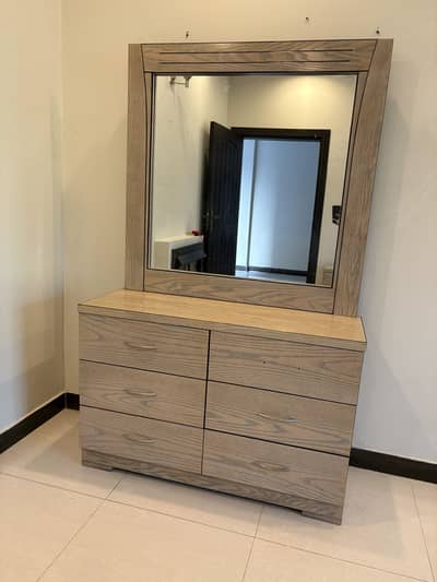 Wooden Bed Set with Spring Mattress