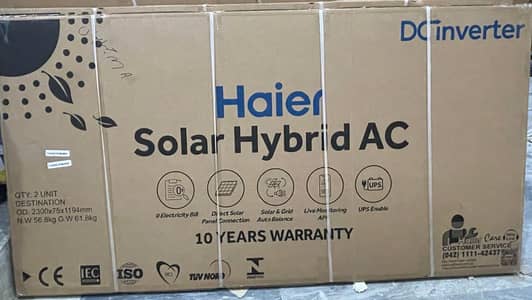 Haier Solar Hybrid AC 1.5-Ton DC Inverter AC with Solar Plates