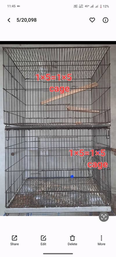 cage used size 1*5=1.5