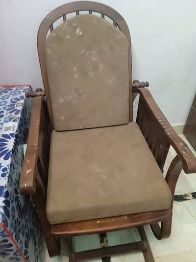 Relaxing chair Pure wood shesham with new cushions