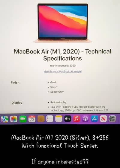 MacBook Air M1 2020 (13 inches Silver)