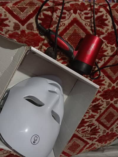led mask and hair dryer