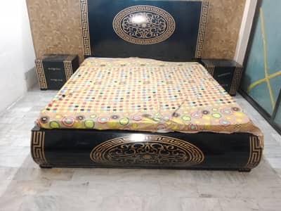 black Versace curved bed set