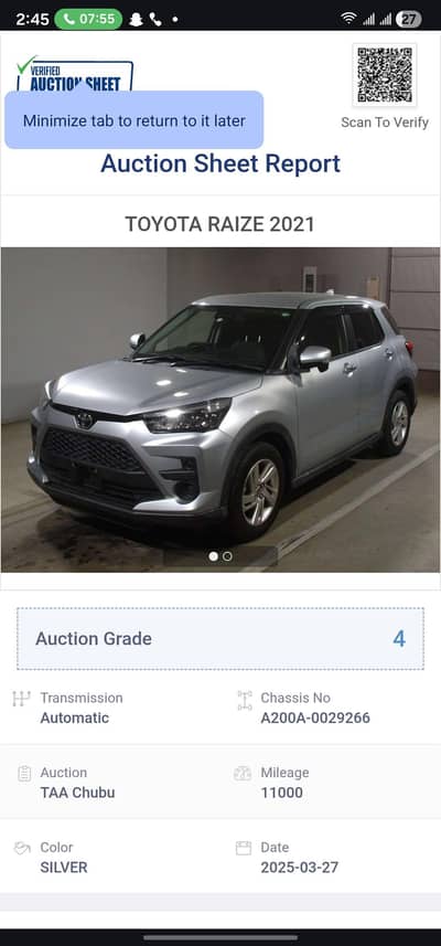 toyota raize 4 grade G pakage