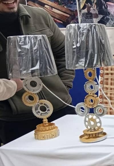 lamp made by car parts