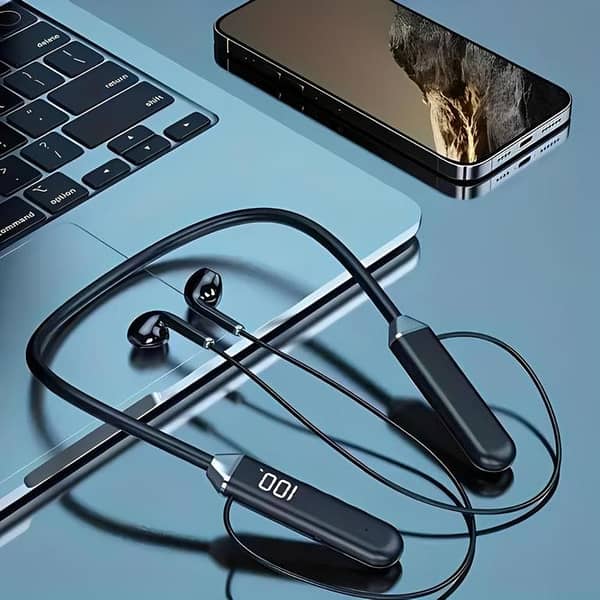 S21 Neckband TWS (True Wireless Stereo) Bluetooth Handsfree Earphones Headset (Connect With All Bluetooth Devices).