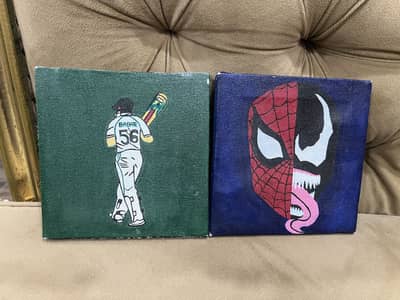 Babar azam paintings & venom X spiderman paintings