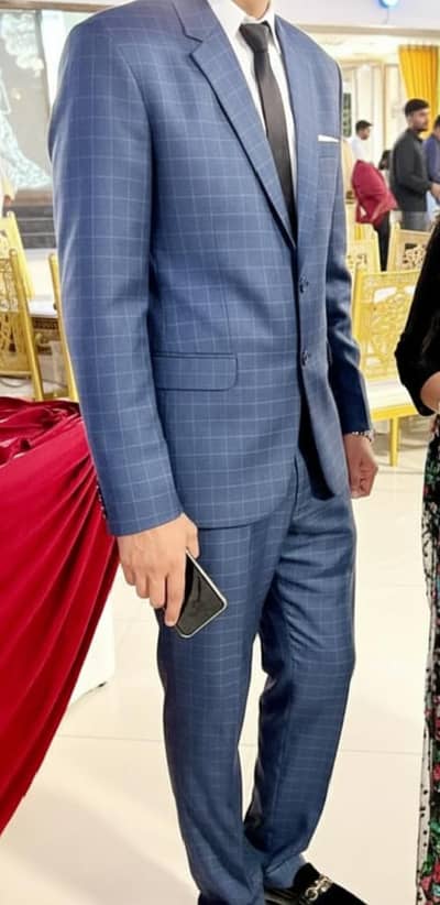 2 piece in blue check colour