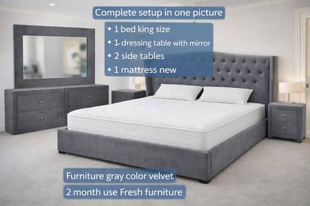 valvet bad side table & dressing mattress new