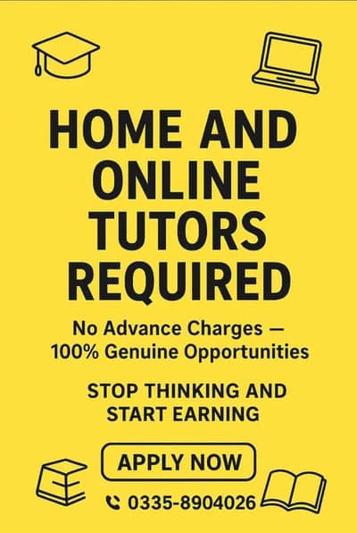 Home & Online Tutors are Required
