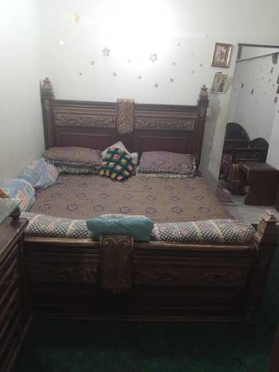 Bedroom set in wood.