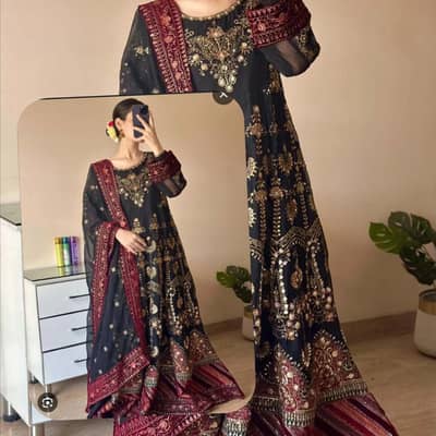 Original Zahra Ahmad Heavy Formal Frock - Size Large-Worn Once