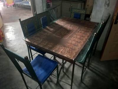 iron dinning set , 6 chairs,