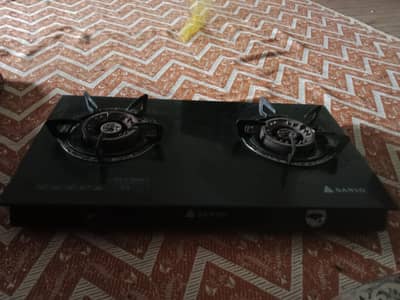 SANYO Double Gas Glass Base Stove – Excellent Condition