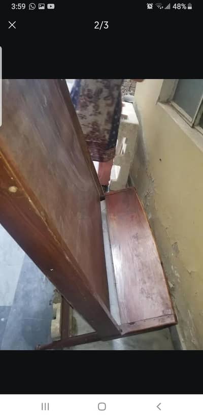 2 single bed set . solid wood.