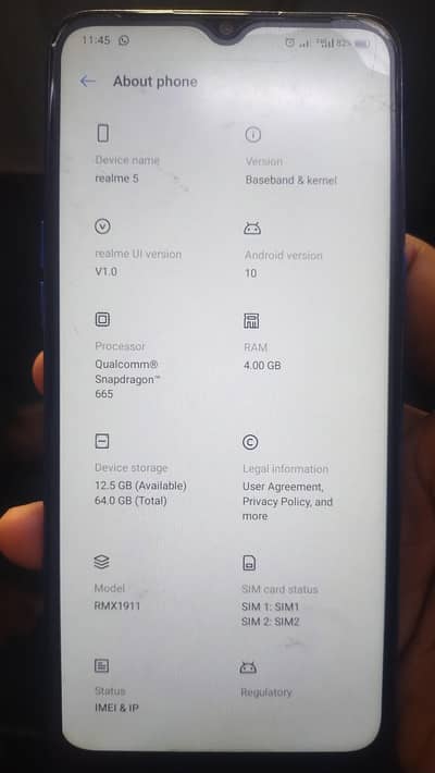 Realme 5 Pta Approved 4/64