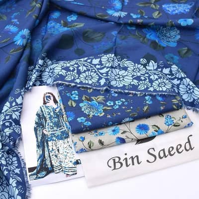 3pc, s women unstitched print suit 03021519889 whatapp