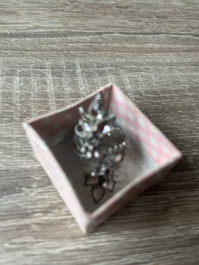 Chandi and kundan ladies ring