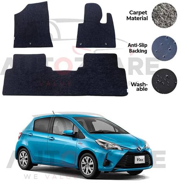 Toyota Vitz Genuine Fitting Carpet Floor Mat 3PCS - Model 2012-2020