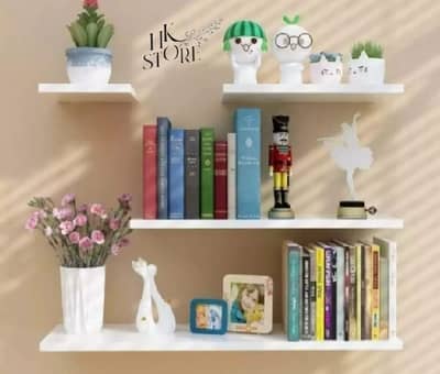 Modern White Wall Shelves | Wooden Decorative Floating Shelves