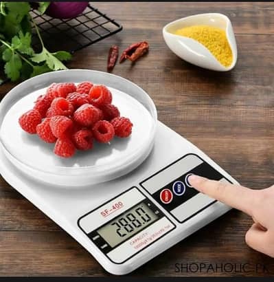 Digital White Kitchen Scale | 10kg Weight Capacity | LCD Display
